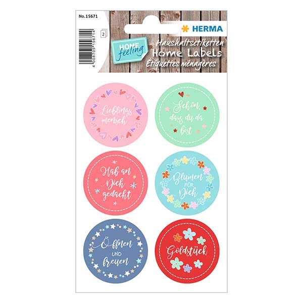 Stick. &quot;Liebling&quot; (12er Pack) ø34mm Papier+Glimmer