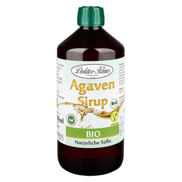 1000ml Bio-Agavendicksaft in brauner PET-Flasche
