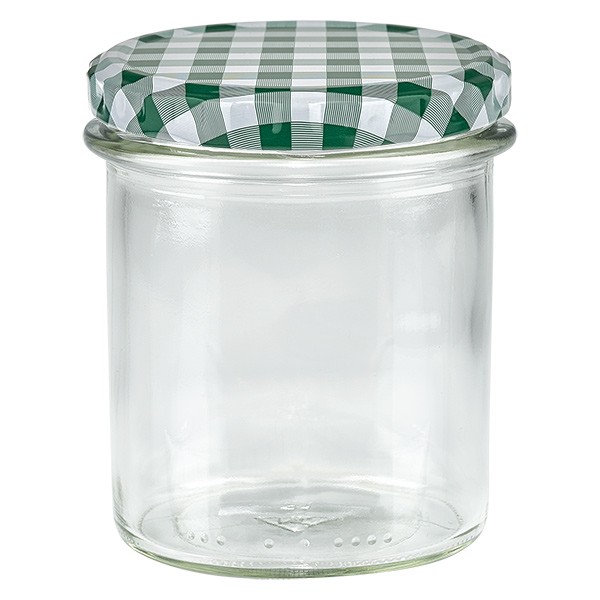 350ml Sturzglas + BasicSeal Deckel grün/weiss UNiTWiST