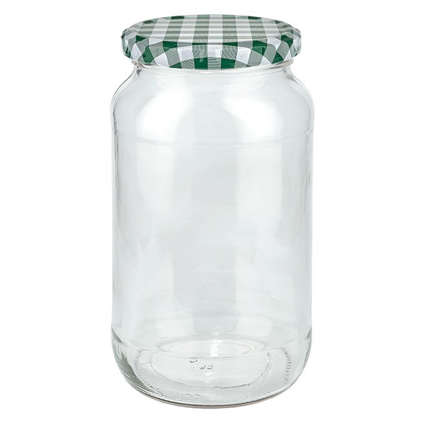 1062ml Rundglas + BasicSeal Deckel grün/weiss UNiTWiST