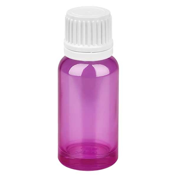 20ml Flasche 11mm Schraubverschluss weiß mit Originalitätsring PurpleLine UT18/20