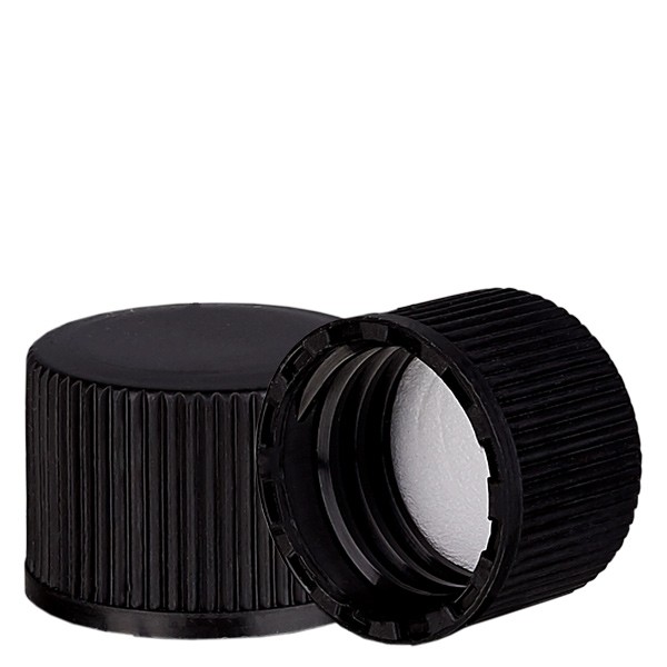 Schraubverschluss schwarz mit PE Einlage, S20x3