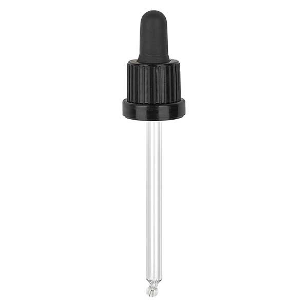 Glas-Tropfpipette, schwarz/schwarz PL95 OV III