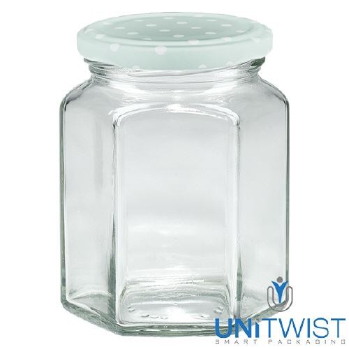 288ml Hexaglas + BasicSeal Deckel Punkte mint UNiTWIST®
