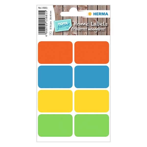 Etiketten bunt (32er Pack) 26x40mm Papier