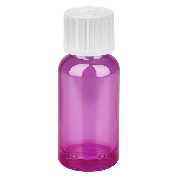 20ml Flasche 11mm Schraubverschluss weiß mit Standardverschluss Kindersicherung PurpleLine UT18/20