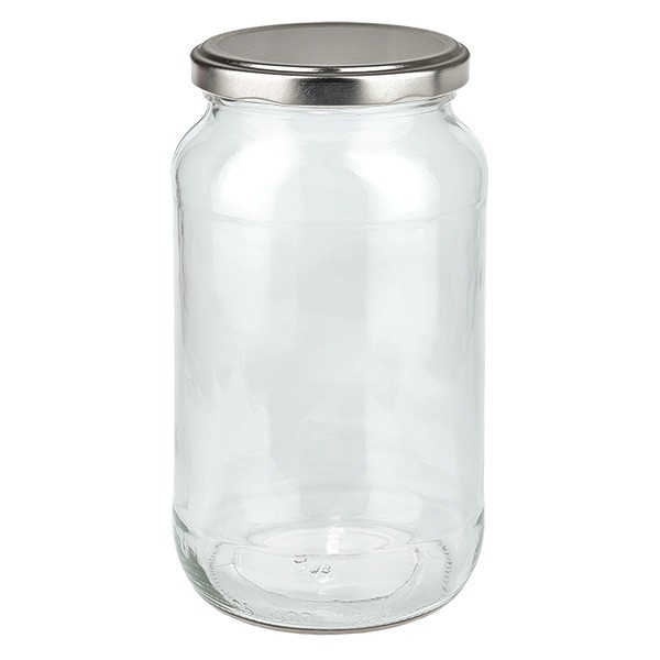 1062ml Rundglas mit BasicSeal Deckel silber UNiTWiST