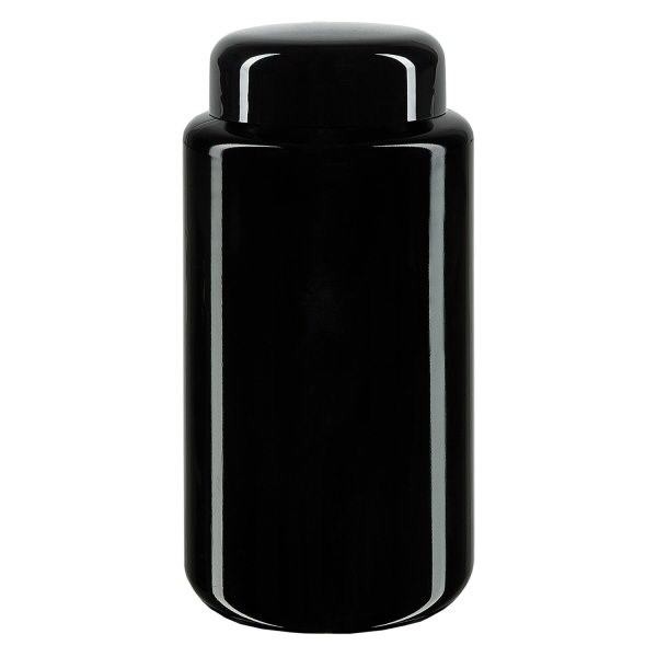 Weithalsdose Violettglas 200ml, mit schw. Deckel