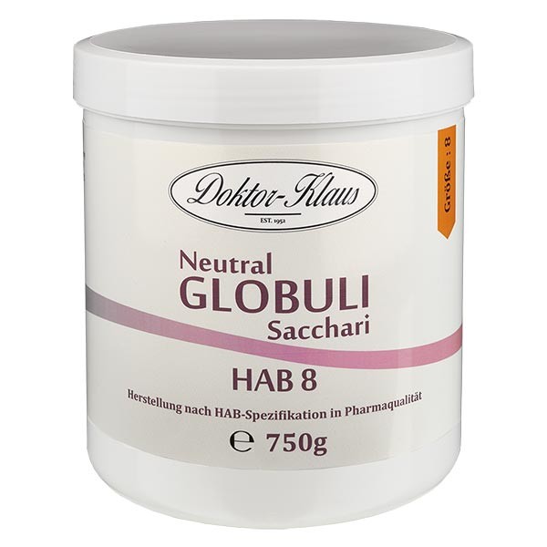 750g Neutral Globuli HAB 8, Doktor-Klaus, 100% reine Saccharose, in Dose mit OV