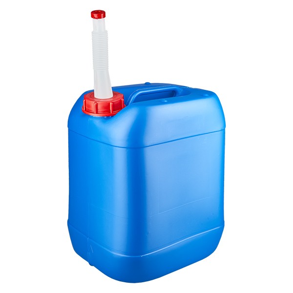 Kanister 20 Liter blau mit Auslaufrohr Flex