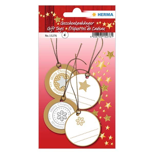 Anhänger &quot;Sterne&quot; (4er Pack) Papier mit 3D Glimmer