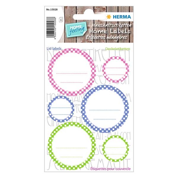 Deckeletiketten bunt (18er Pack) ø 24/44mm Papier