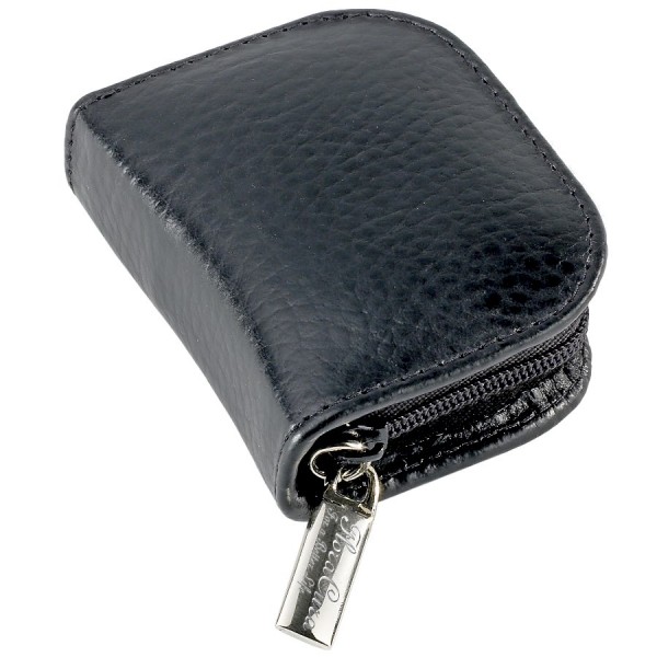 FloraCura Pocket London schwarzes Rindleder für 10 Gläser bis Ø 9.8mm (LEER)