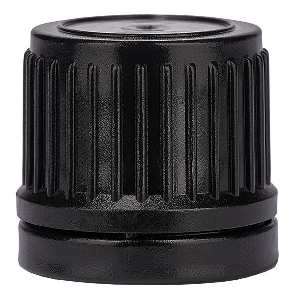 Schraubverschluss, schwarz, DIN18, mit OV