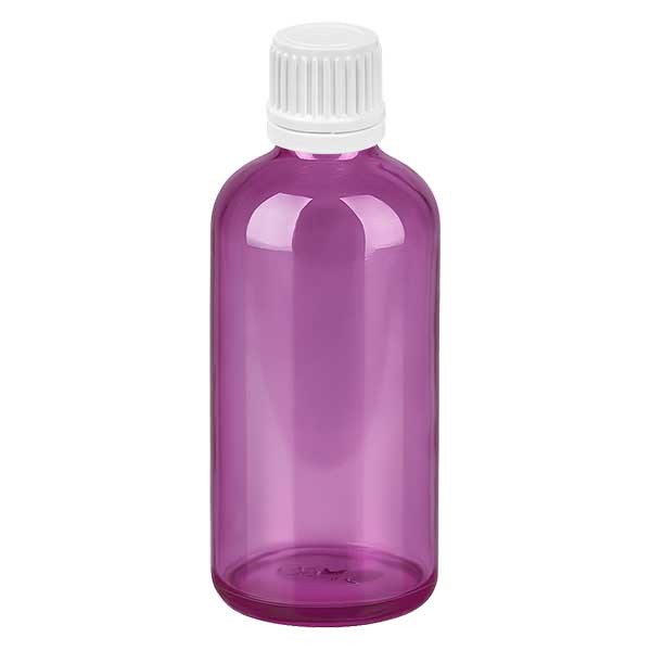 100ml Flasche 11mm Schraubverschluss weiß mit Originalitätsring PurpleLine UT18/100